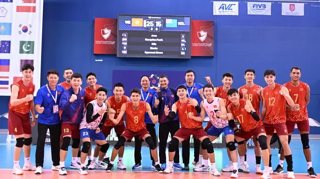 Bóng chuyền nam Việt Nam vào tứ kết AVC Nations Cup 2025